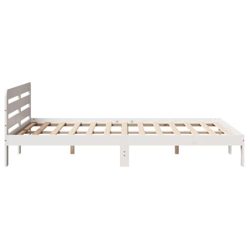 Sengeramme uden madras 120x200 cm massivt fyrretræ hvid