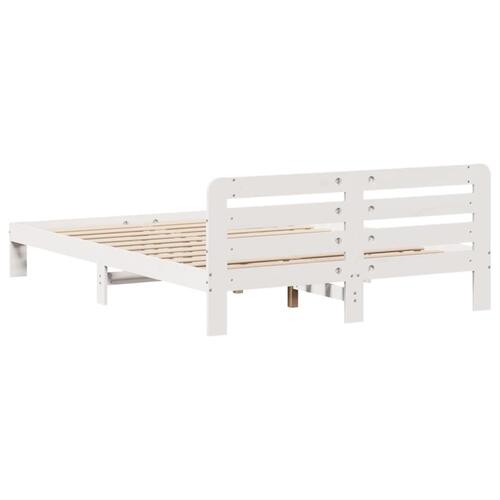 Sengeramme uden madras 120x200 cm massivt fyrretræ hvid