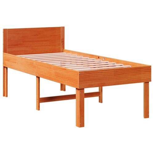 Sengeramme uden madras 75x190 cm massivt fyrretræ gyldenbrun