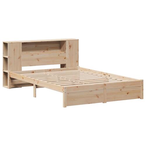 Seng med reol uden madras 140x200 cm massivt fyrretræ
