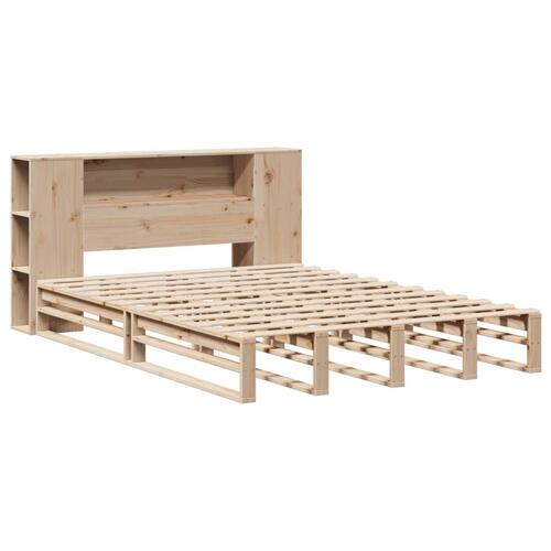 Seng med reol uden madras 120x190 cm massivt træ
