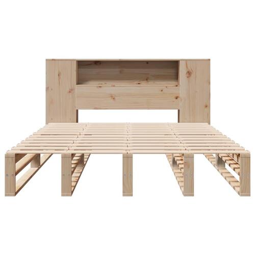 Seng med reol uden madras 120x190 cm massivt træ