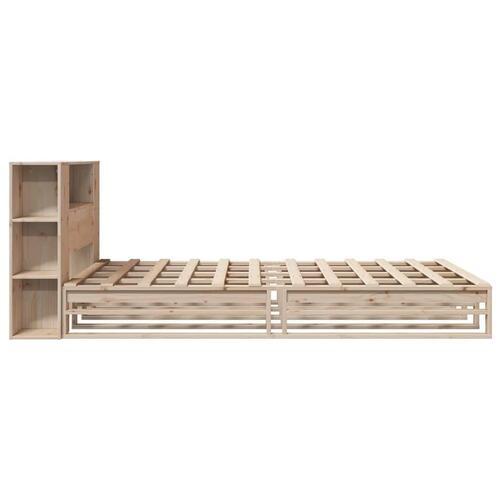 Seng med reol uden madras 120x190 cm massivt træ