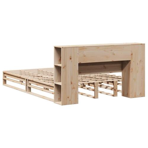 Seng med reol uden madras 120x190 cm massivt træ