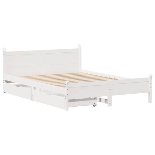 Sengeramme uden madras 120x190 cm massivt fyrretræ hvid