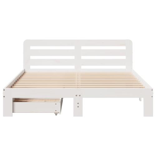 Sengeramme uden madras 120x190 cm massivt fyrretræ hvid