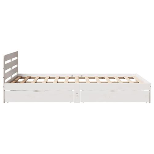 Sengeramme uden madras 120x190 cm massivt fyrretræ hvid