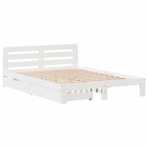 Sengeramme uden madras 160x200 cm massivt fyrretræ hvid