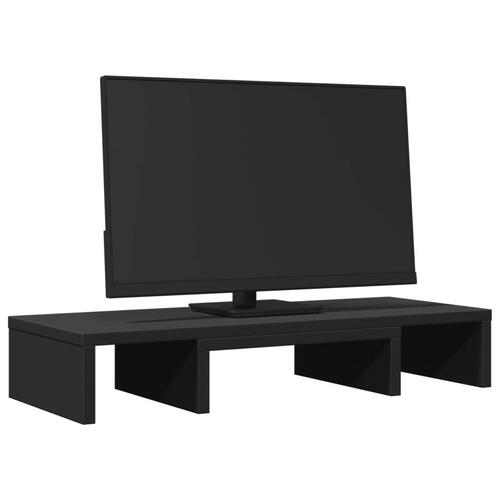 Skærmholder 60x24x10,5 cm justerbar konstrueret træ sort