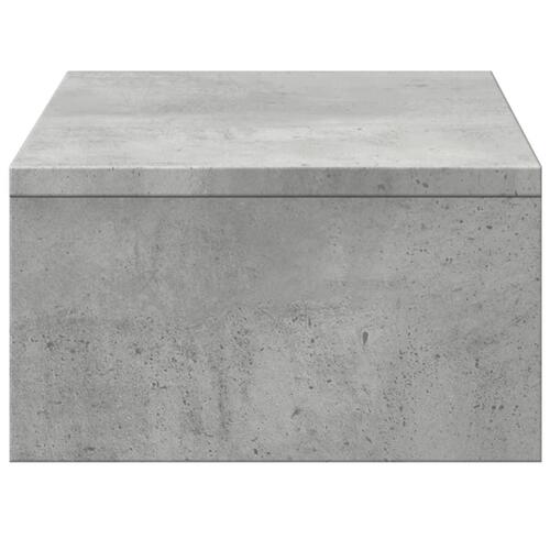 Skærmholder med skuffer 50x27x15 cm konstrueret træ betongrå