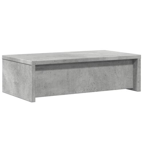 Skærmholder med skuffer 50x27x15 cm konstrueret træ betongrå