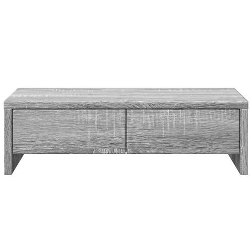 Skærmholder med skuffer 50x27x15 cm konstrueret træ grå sonoma