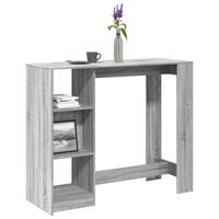Barbord m. hylde 124x46x103,5 cm konstrueret træ grå sonoma-eg