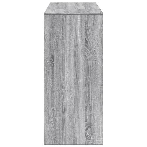 Barbord m. hylde 124x46x103,5 cm konstrueret træ grå sonoma-eg