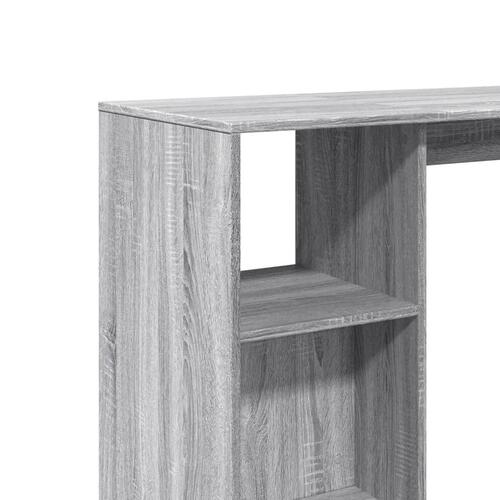 Barbord m. hylde 124x46x103,5 cm konstrueret træ grå sonoma-eg