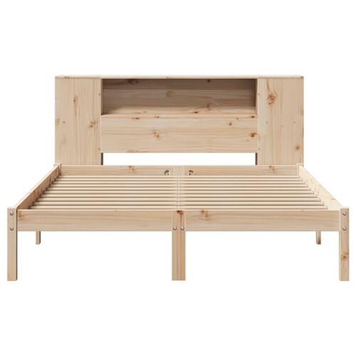 Seng med reol uden madras 120x200 cm massivt fyrretræ