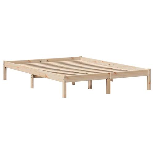 Seng med reol uden madras 120x200 cm massivt fyrretræ