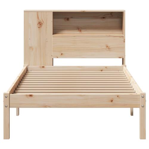 Seng med reol uden madras 100x200 cm massivt fyrretræ