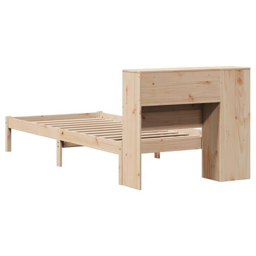 Seng med reol uden madras 100x200 cm massivt fyrretræ