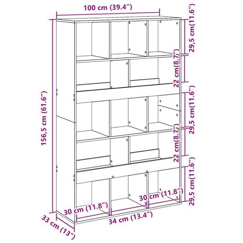 Rumdeler 100x33x156,5 cm konstrueret træ sort
