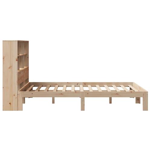 Seng med reol uden madras 160x200 cm massivt fyrretræ