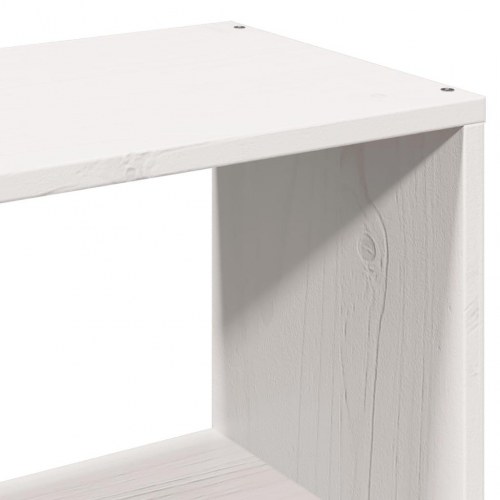 Seng med reol uden madras 120x190 cm massivt fyrretræ hvid