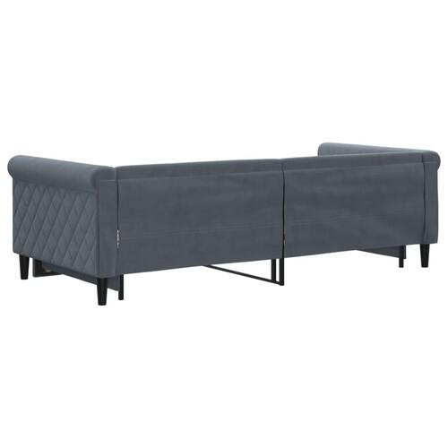 Daybed med udtræk 90x200 cm velour mørkegrå