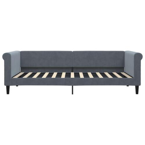 Daybed med udtræk 90x200 cm velour mørkegrå