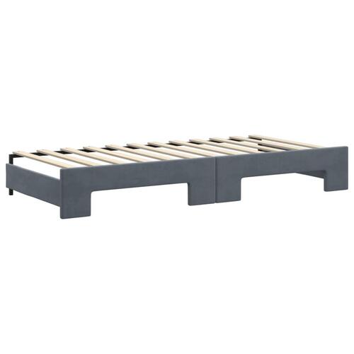 Daybed med udtræk 90x200 cm velour mørkegrå