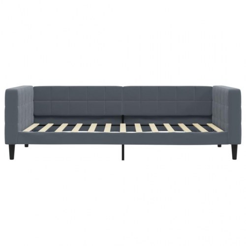 Daybed med udtræk 100 x 200 cm i velour - mørkegrå