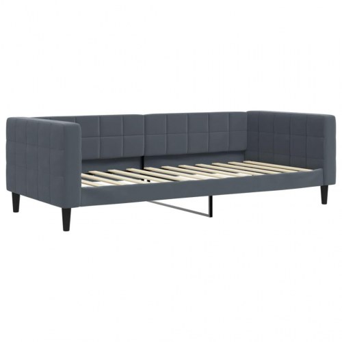 Daybed 100 x 200 cm i velour - mørkegrå sengeramme/sovesofa