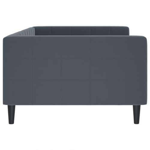 Daybed 100 x 200 cm i velour - mørkegrå sengeramme/sovesofa