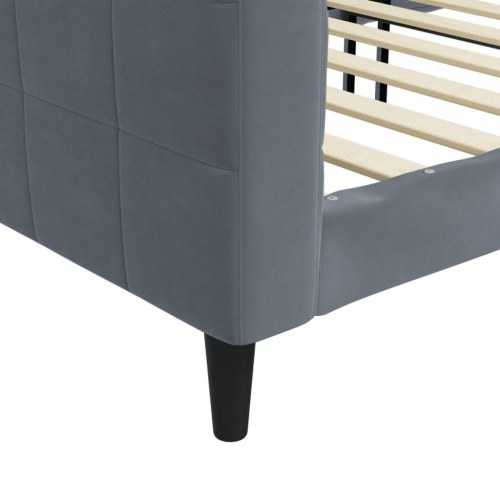 Daybed 100 x 200 cm i velour - mørkegrå sengeramme/sovesofa
