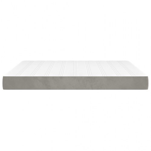 Springmadras med pocketfjedre - medium 160×220×20 cm, fløjl lysegrå