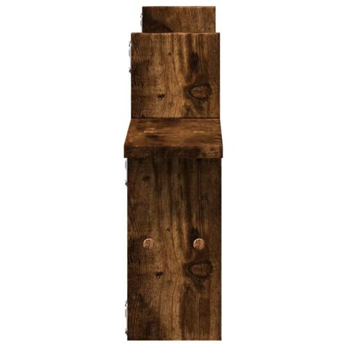 Væghylder 2 stk. 38x12x38 cm konstrueret træ røget egetræ
