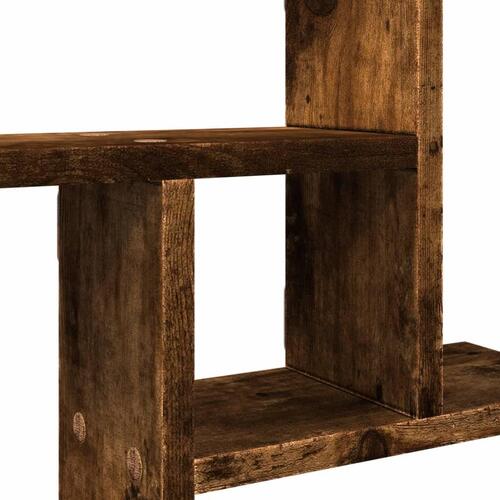 Væghylder 2 stk. 38x12x38 cm konstrueret træ røget egetræ