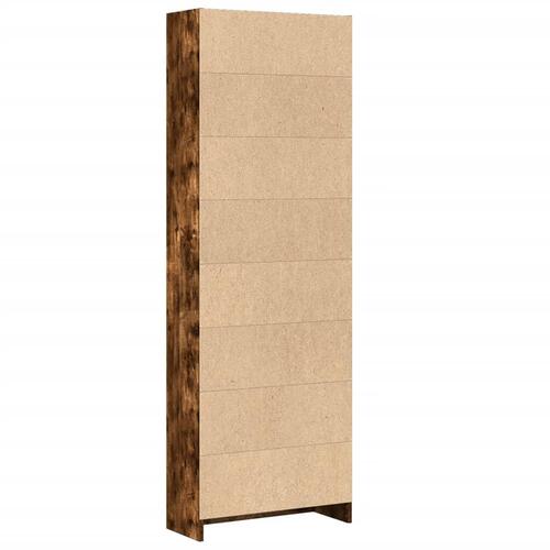 Bogreol 60x24x176 cm konstrueret træ røget egetræsfarve