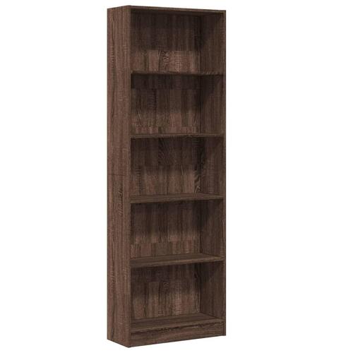 Bogreol 60x24x176 cm konstrueret træ brun egetræsfarve