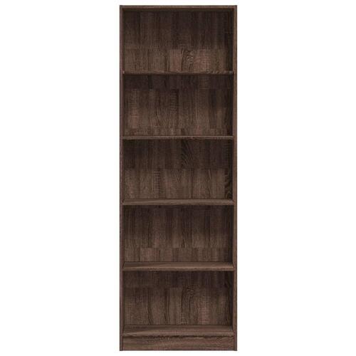 Bogreol 60x24x176 cm konstrueret træ brun egetræsfarve