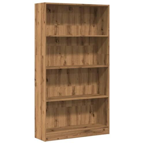 Bogreol 80x24x143 cm konstrueret træ egetræsfarve
