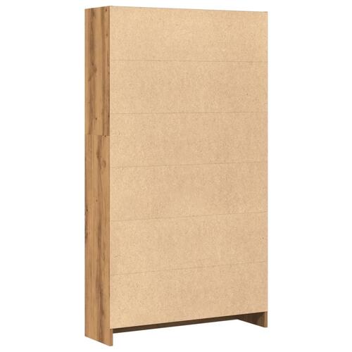 Bogreol 80x24x143 cm konstrueret træ egetræsfarve