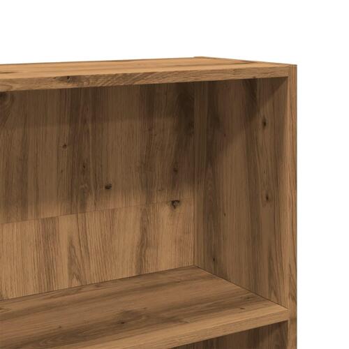 Bogreol 80x24x143 cm konstrueret træ egetræsfarve
