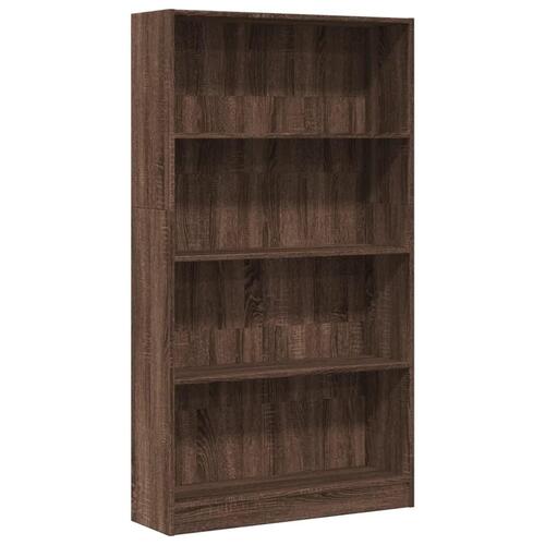 Bogreol 80x24x143 cm konstrueret træ brun egetræsfarve