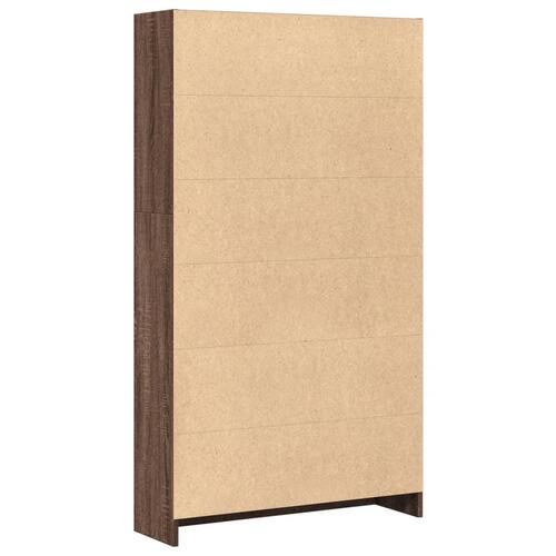 Bogreol 80x24x143 cm konstrueret træ brun egetræsfarve