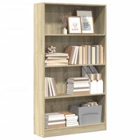 Bogreol 80x24x143 cm konstrueret træ sonoma-eg