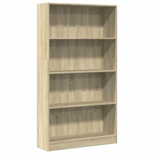 Bogreol 80x24x143 cm konstrueret træ sonoma-eg
