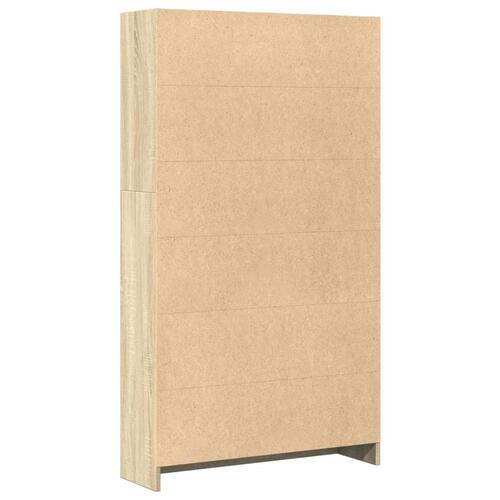 Bogreol 80x24x143 cm konstrueret træ sonoma-eg