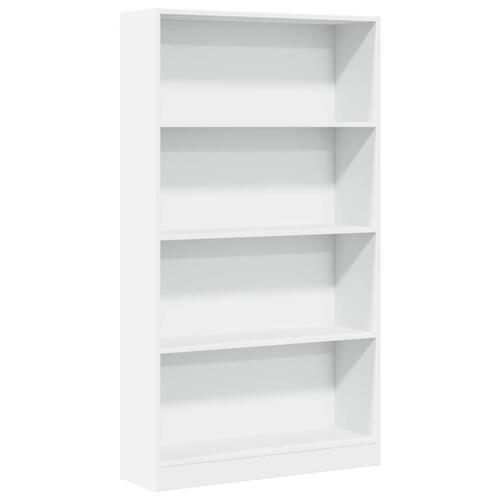 Bogreol 80x24x143 cm konstrueret træ hvid