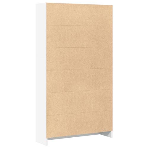 Bogreol 80x24x143 cm konstrueret træ hvid