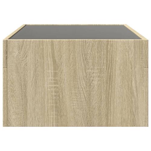 Sofabord med Infinity LED-lys 90x50x30 cm sonoma-eg